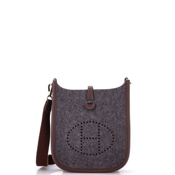 Hermes Evelyne Bag Gen III Felt TPM Brown, Gray - Picture 1 of 9
